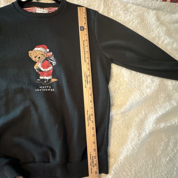 Denim & Flower Men Ricky Singh Merry Christmas Bear Long Sleeve Sweatshirt Large - Picture 7 of 8